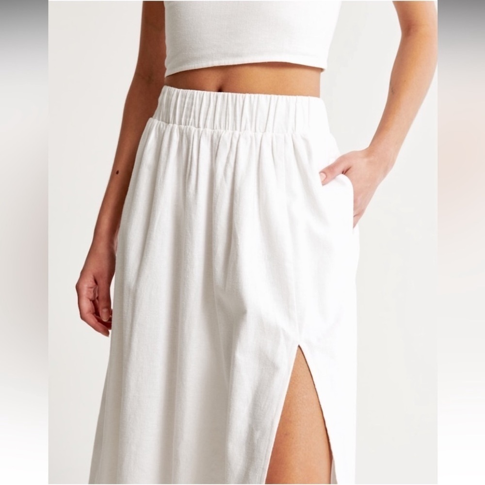 Women’s Abercrombie & Fitch Pink Slit Maxi Skirt - Picture 5 of 7